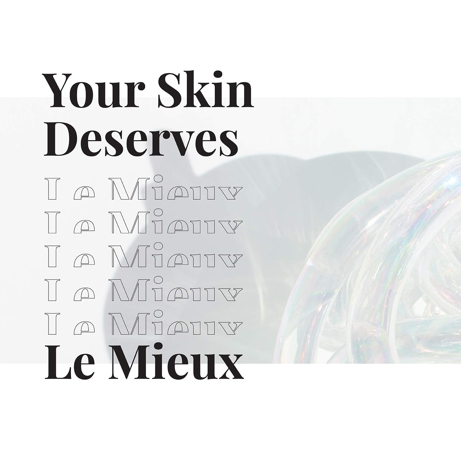Le Mieux TGF-B Booster bottle with dropper highlighting hyaluronic acid-based hydration.