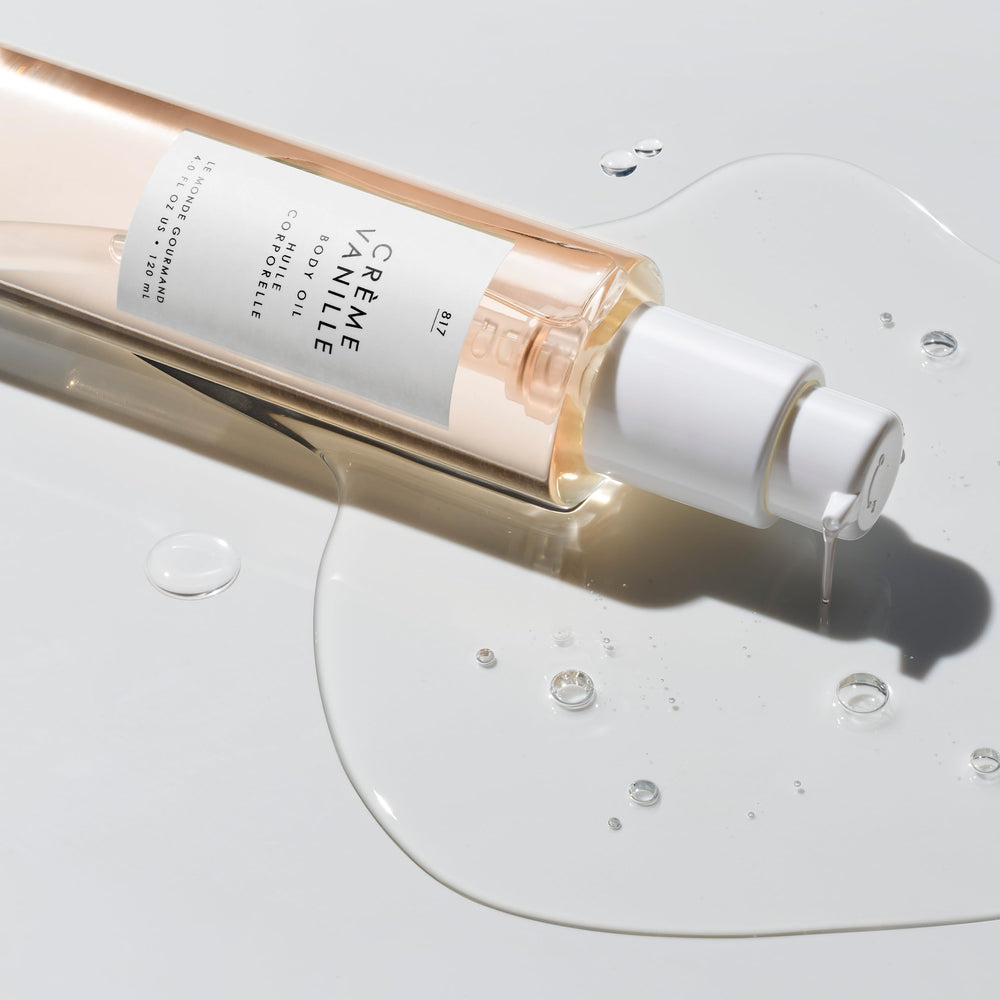 Le Monde Gourmand Crème Vanille Body Oil bath-ritual pairing for pampered glow