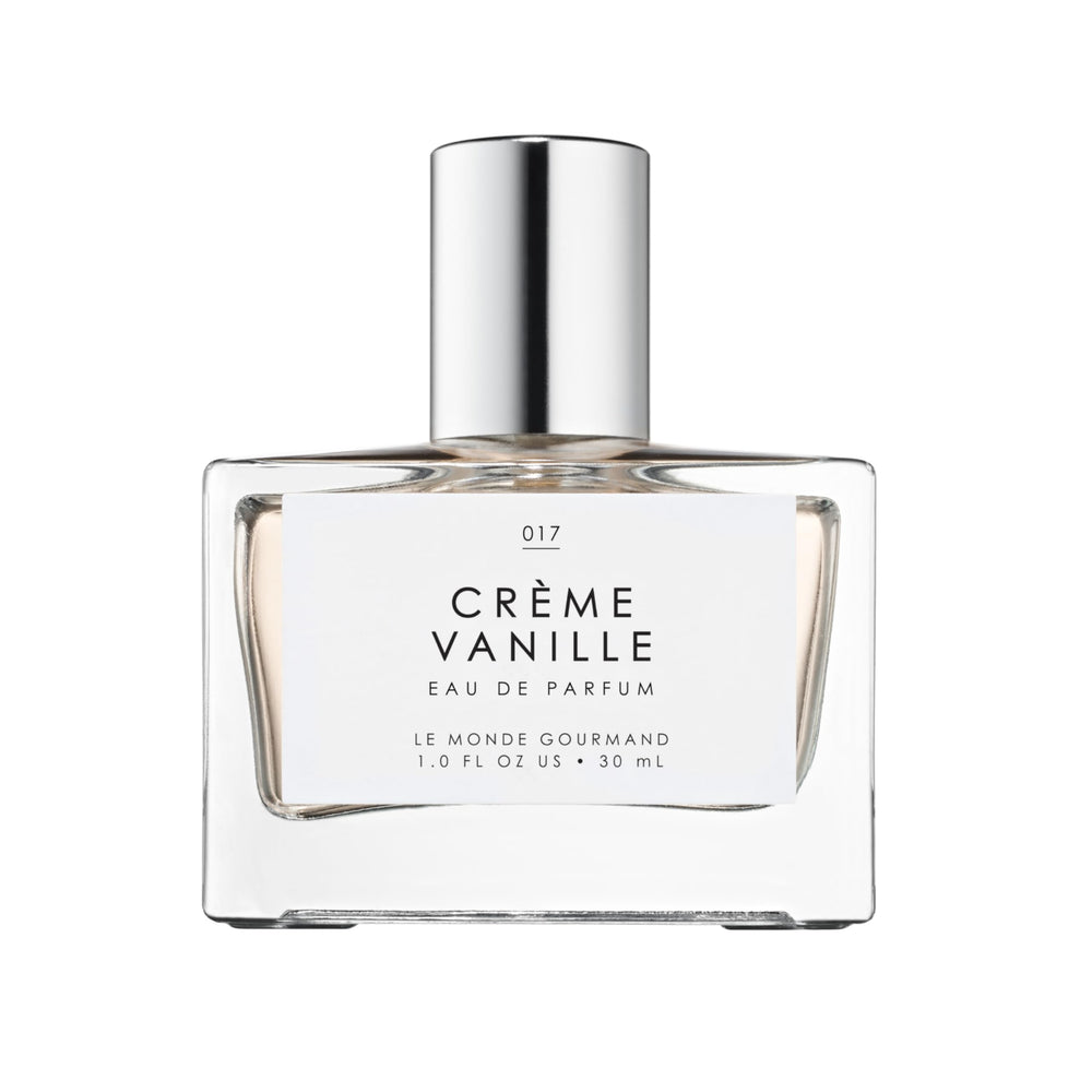 Le Monde Gourmand Creme Vanille spray bottle glows with warm vanilla for intimate evenings.