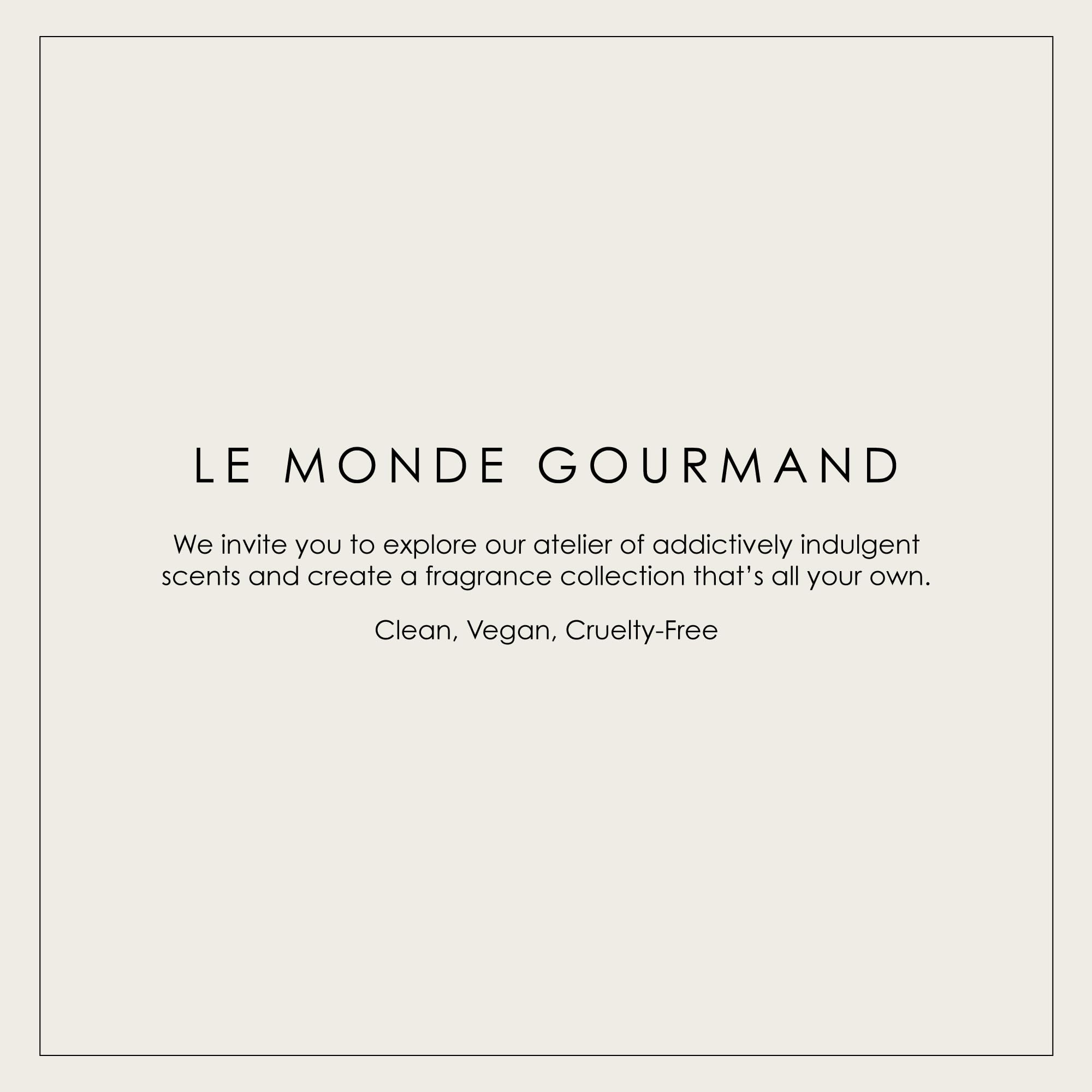 Le Monde Gourmand Fleur Monoi collection image invites fragrance layering with complementary scents.