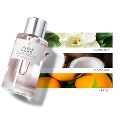 Le Monde Gourmand Fleur Monoi mist spray for all-over light fragrance on skin and fabrics.
