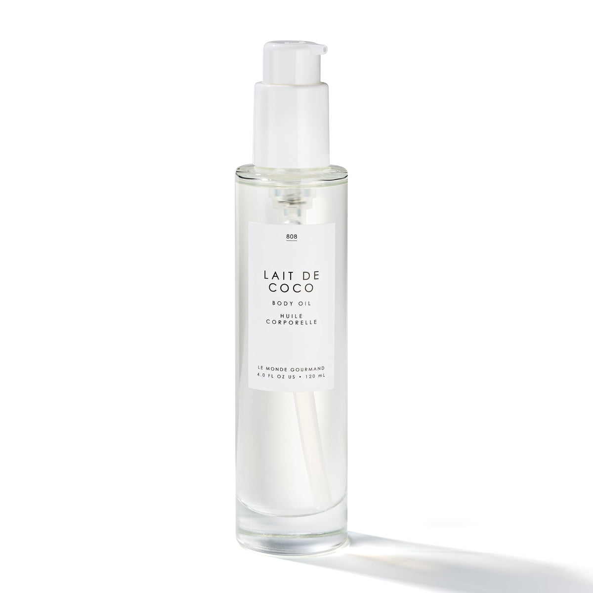 Le Monde Gourmand Lait de Coco Body Oil bottle pour delivers quick hydration for silky skin