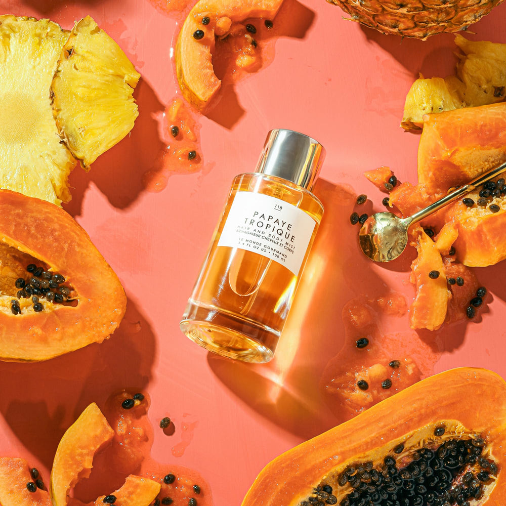 Le Monde Gourmand Papaye Tropique spray on clothes for 360-sensorial experience