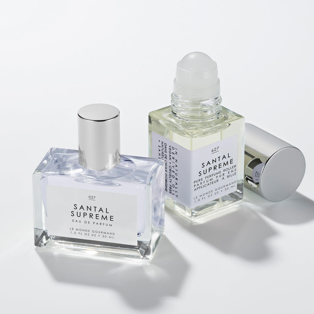 Le Monde Gourmand Santal Supreme collection, layering with Eau de Parfum for a cohesive scent.
