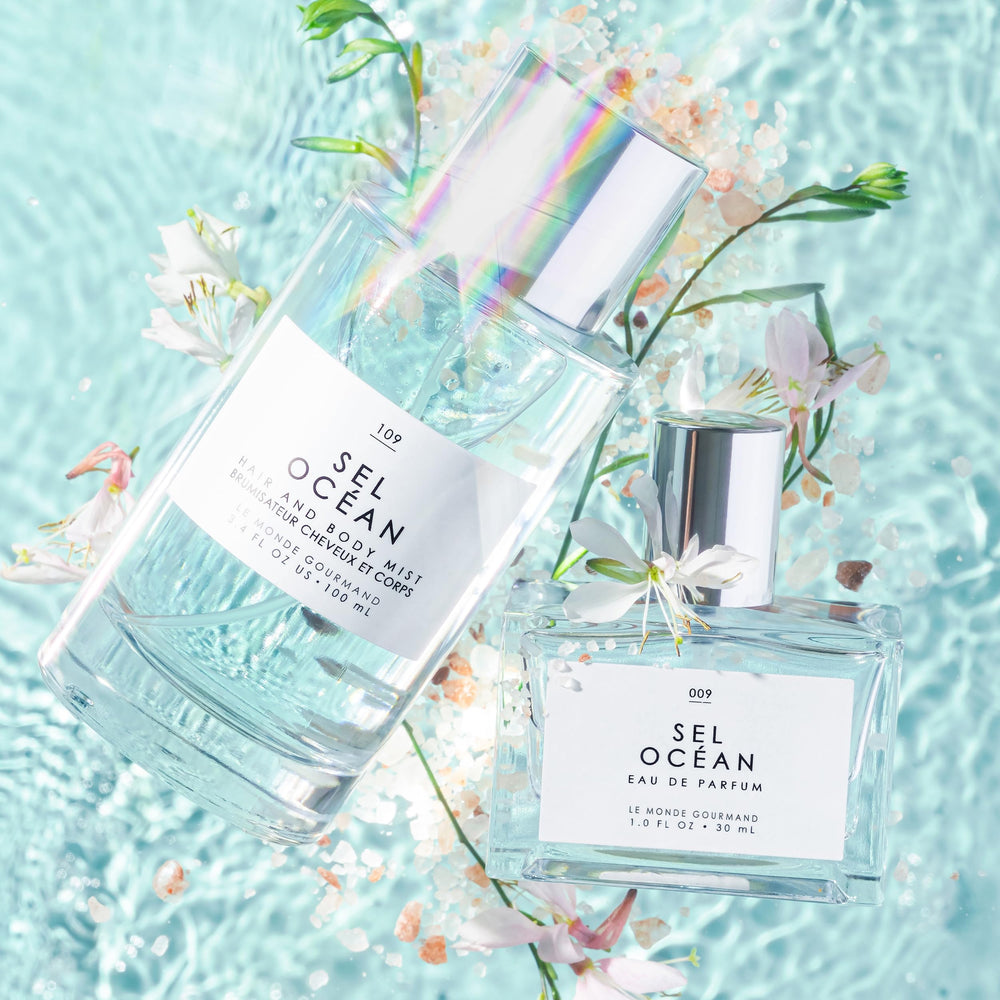 Le Monde Gourmand Sel Océan fabric spray demonstrates aroma on textiles