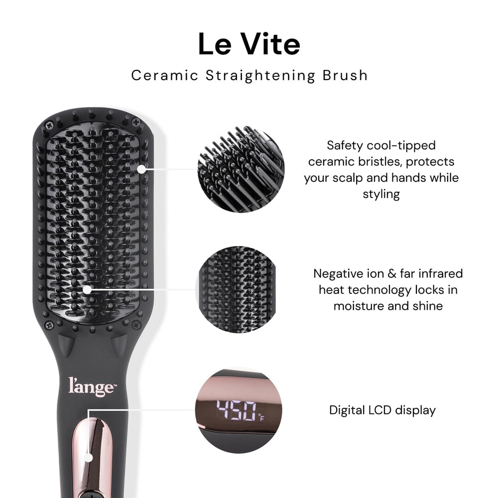 L'ANGE HAIR Le Vite's sleek black body and ergonomic grip support everyday use.