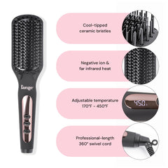 L'ANGE HAIR Le Vite shows temperature control enabling consistent heat for reliable straightening.