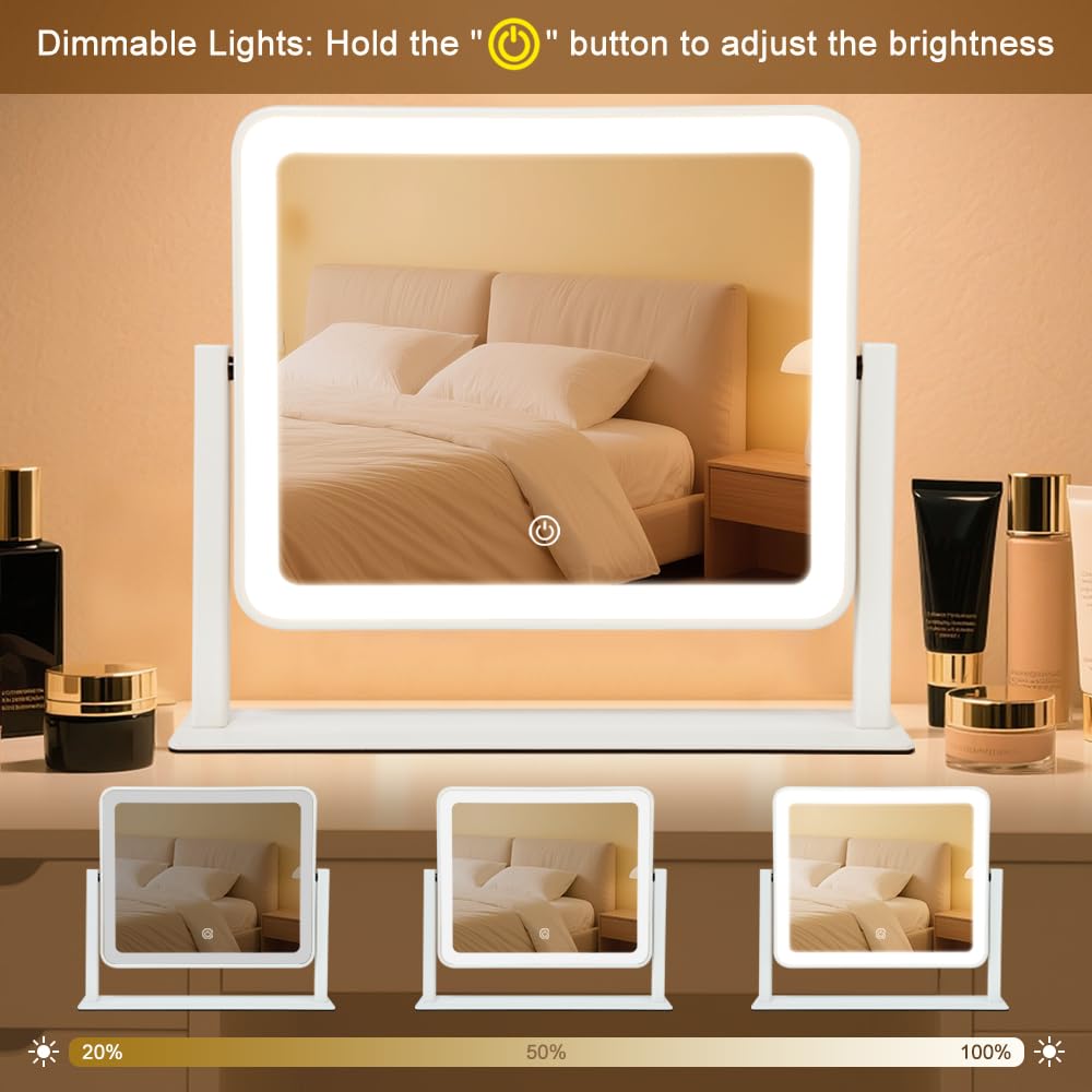Leadzones 360° rotating vanity mirror for versatile grooming angles.