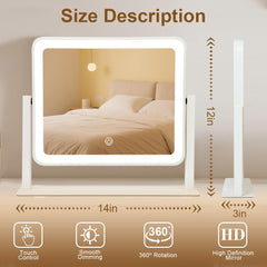 Leadzones LED-lit makeup mirror offering adjustable color temperature for day-to-night looks.