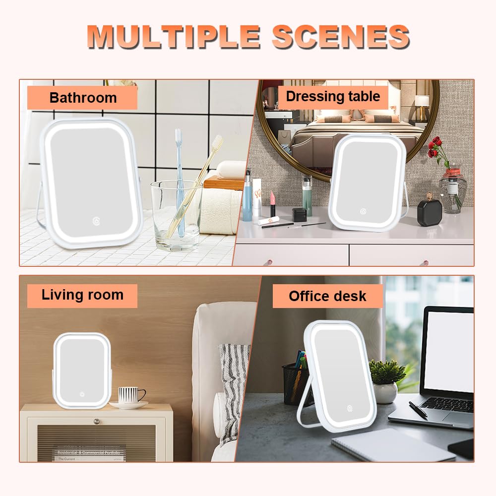 Leadzones rotation-adjustable-mirror offers flexible angle for personalized grooming.