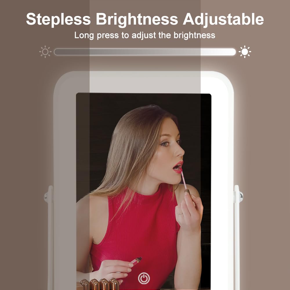 Leadzones vanity mirror with non-slip base stays steady during styling.