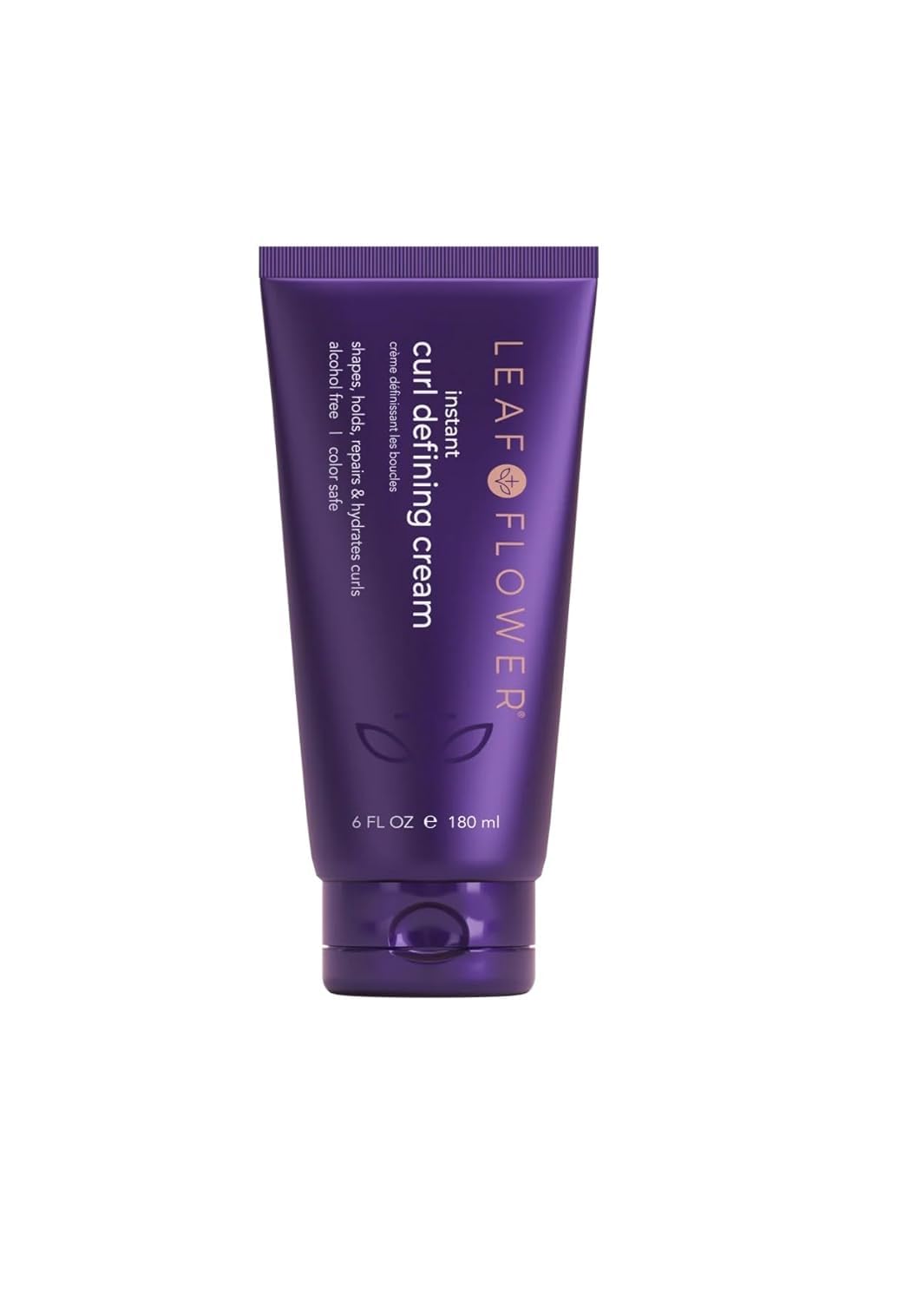 Leaf & Flower Instant Curl Defining Cream bottle shows smooth hydration and flexible control.