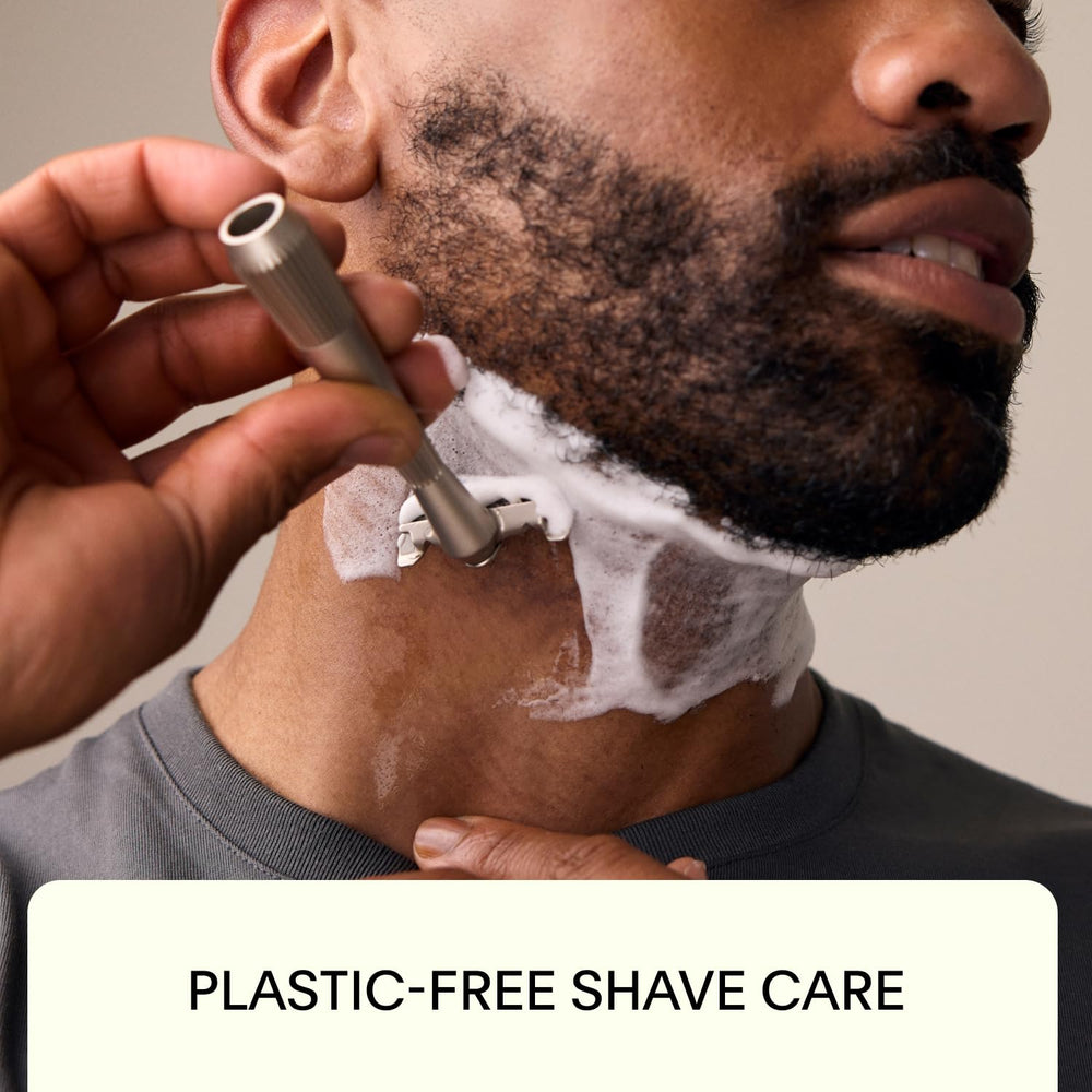Leaf Shave eco-friendly packaging signals plastic-free, sustainable grooming.