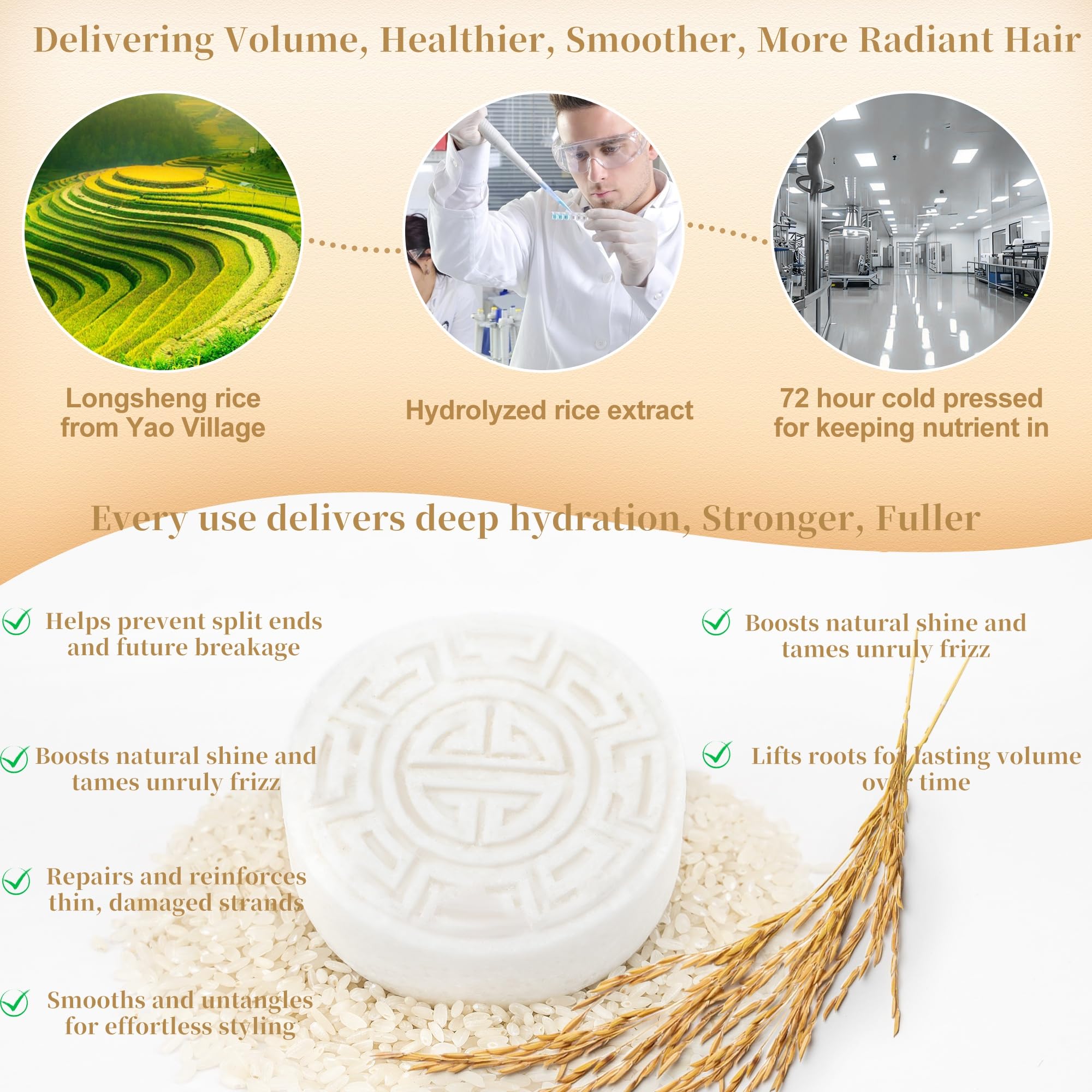 Leafinty rice protein and rice bran oil ingredients nourish the hair shaft