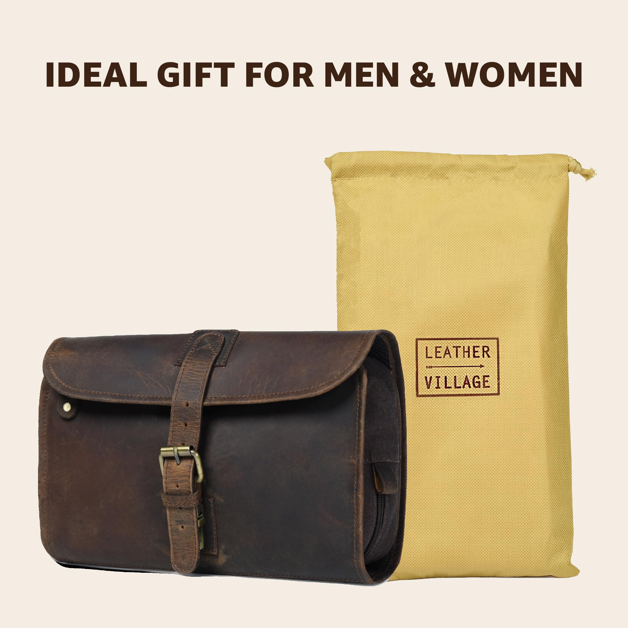 LEATHER VILLAGE brass hook for hanging and clutter-free bathroom surfaces