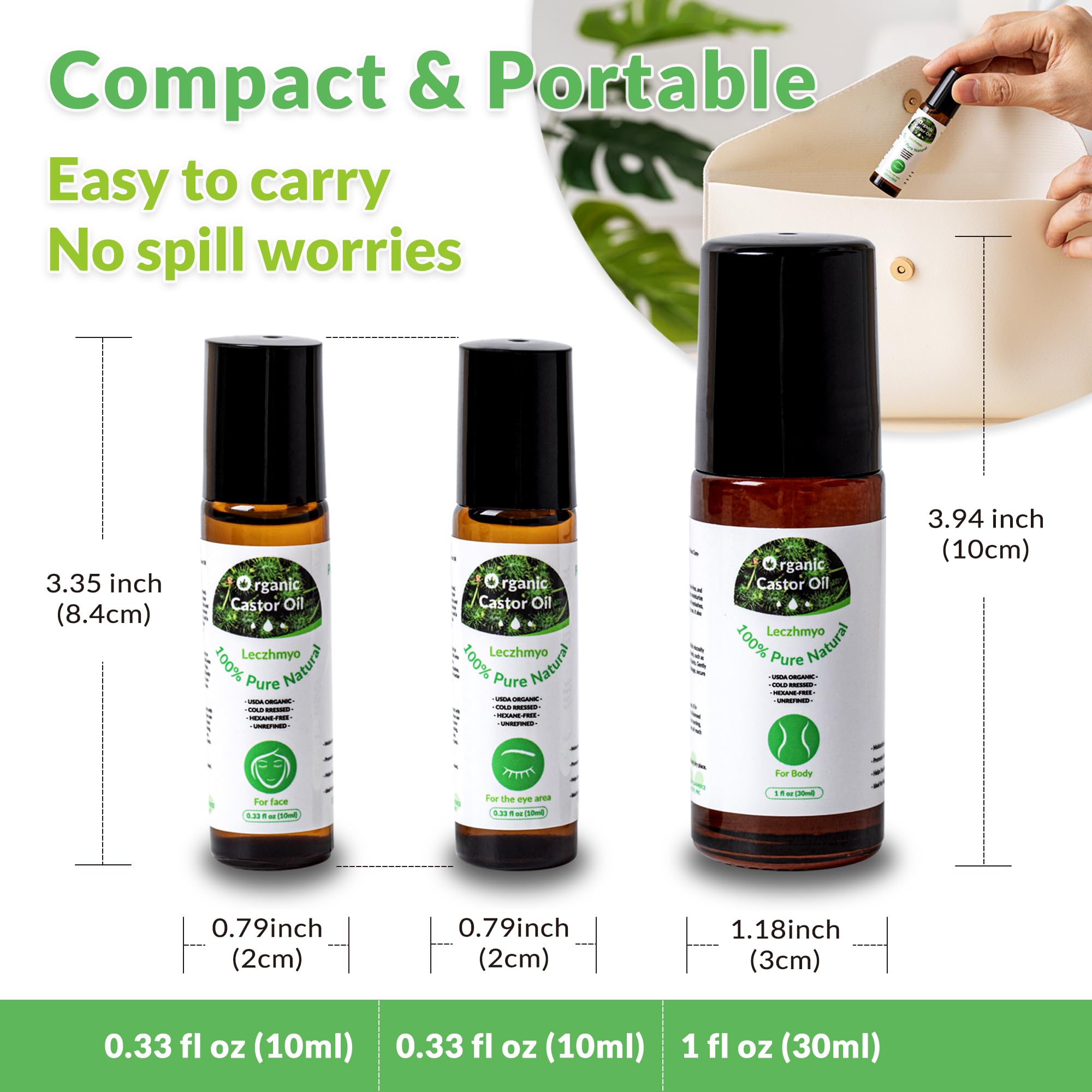 Leczhmyo castor oil roll-on lip moisturizes and protects lips.