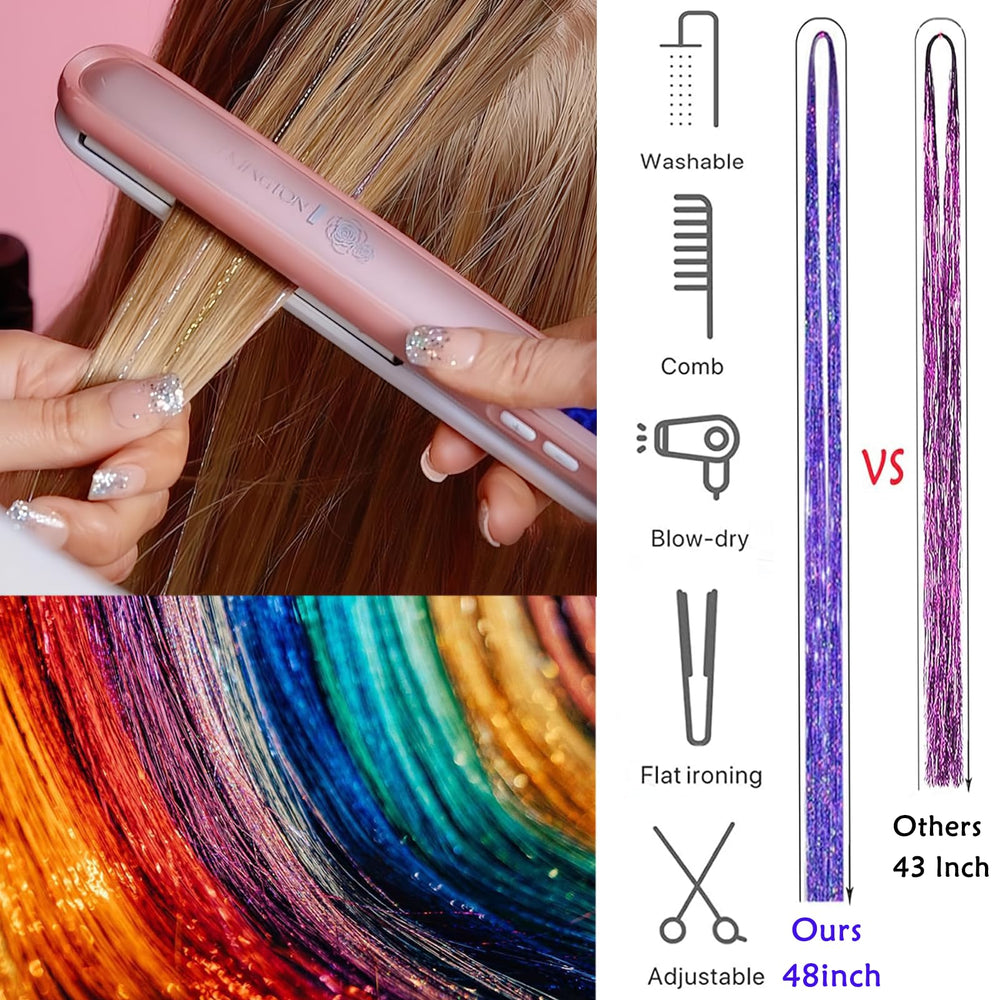LEDIZE heat-resistant polyester tinsel material designed for safe temporary wear.