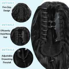 LEDIZE ponytail extension synthetic fiber texture resembles real hair for romantic styling.