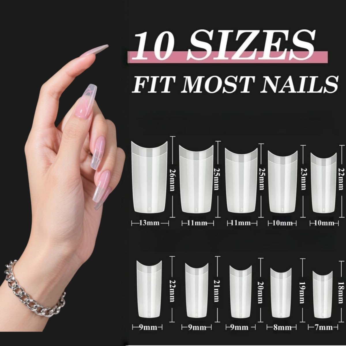 Leeclek nail forms and false tips: shaping controls for custom lengths and styles.