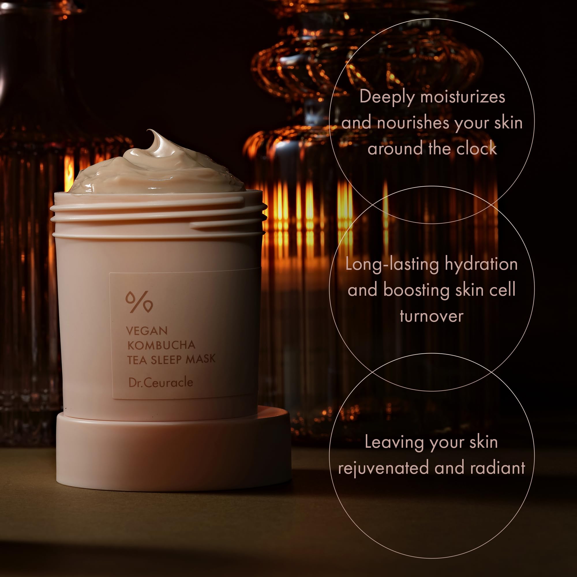 Leegeehaam Dr.Ceuracle sleeping mask jar close-up emphasizing ceramide and squalane