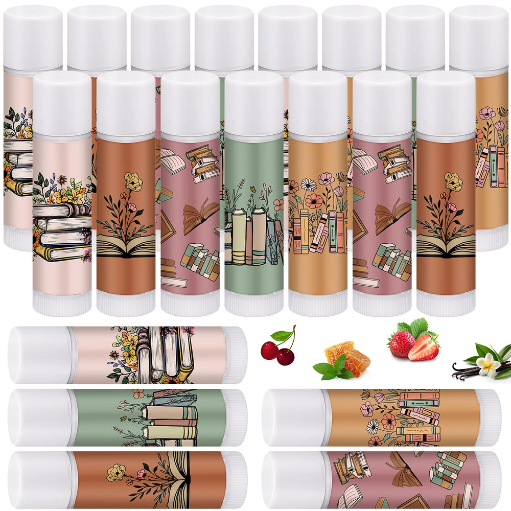 Leelosp 15-pack Christmas book club lip balms bundle for gifting and festive atmosphere