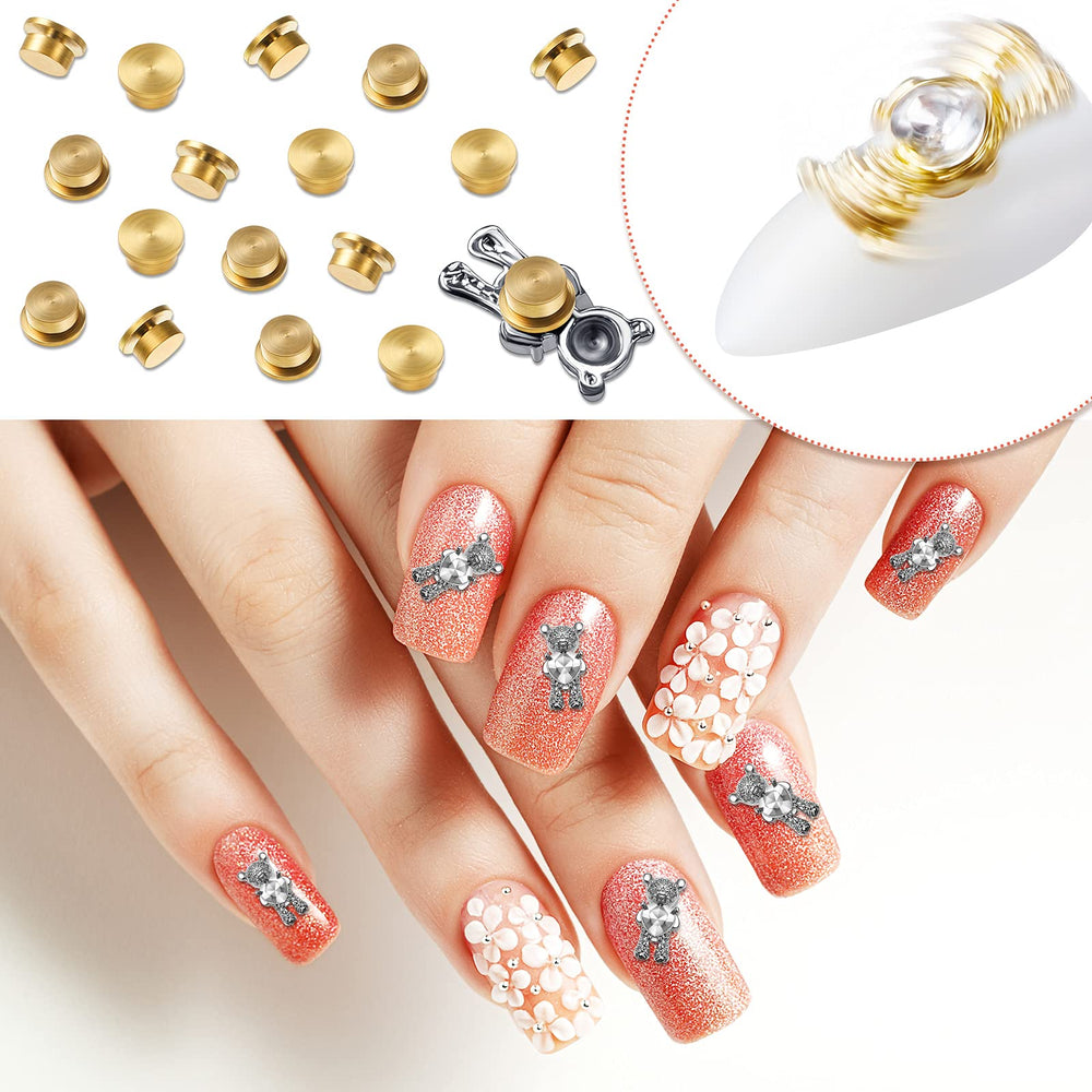 Leelosp easy-to-use charms streamline attachment on nails or acrylics.