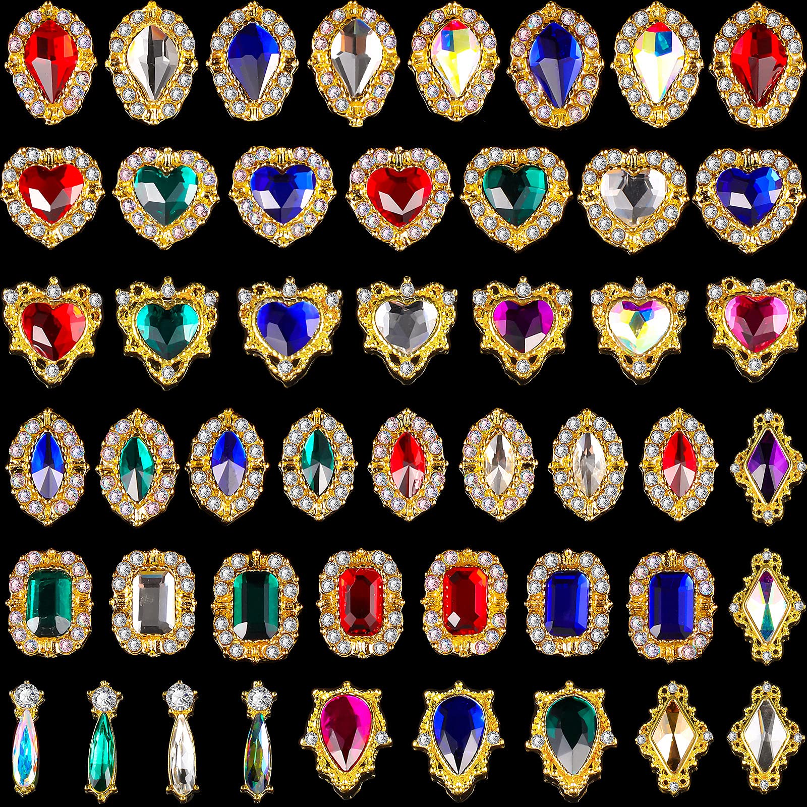 Leelosp nail charms rhinestones collection for shimmering nail designs.