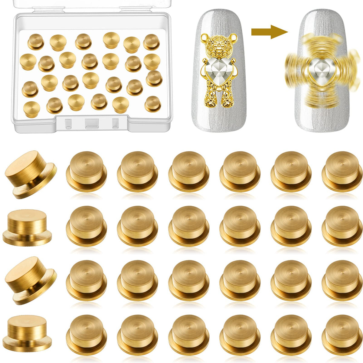 Leelosp spinning nail charms pack for versatile nail art ideas and sharing.