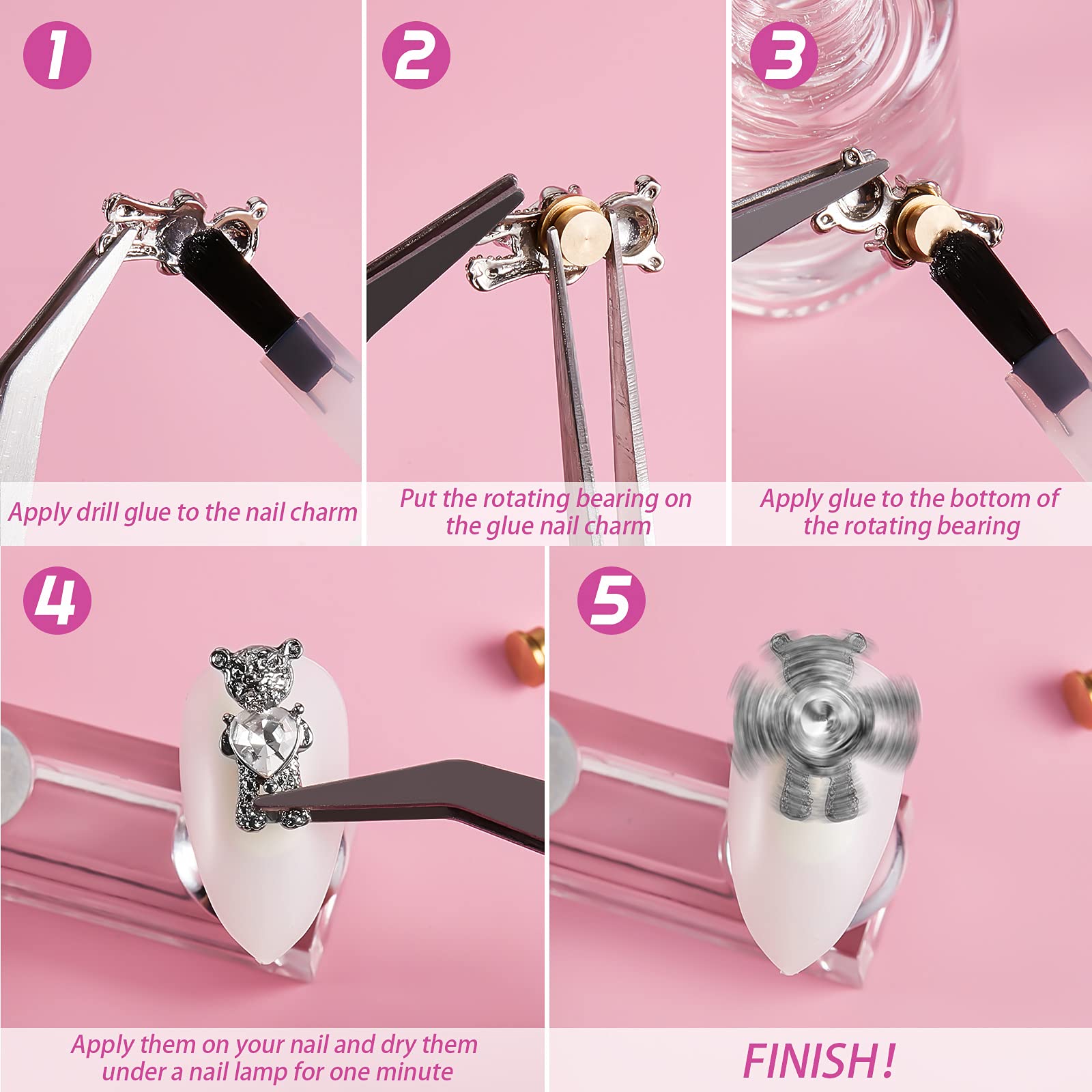 Leelosp stainless steel nail charms offer durable, long-lasting decorative details.