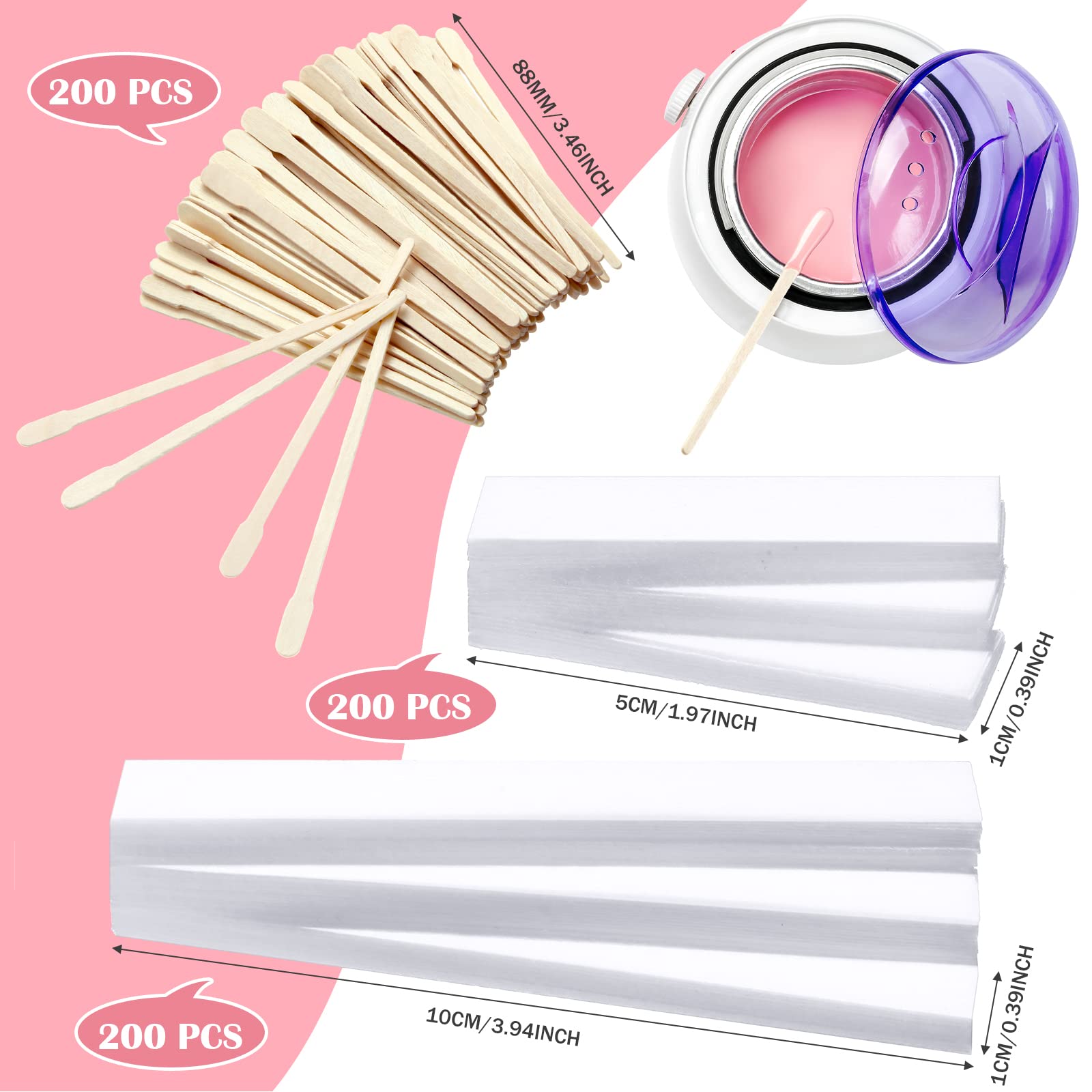 Leelosp wax paper strips in two sizes provide versatile coverage for different body areas.