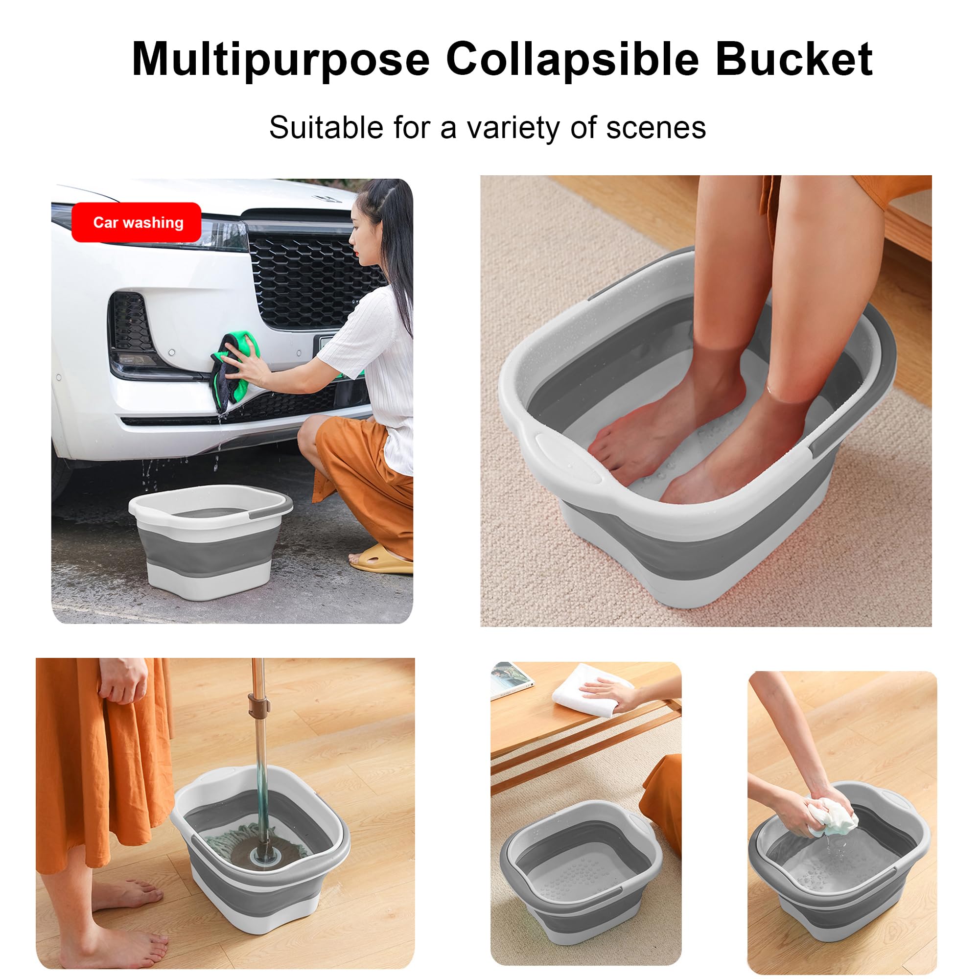 Leemeimei foot bath with 10.5-inch base for stable soaking.