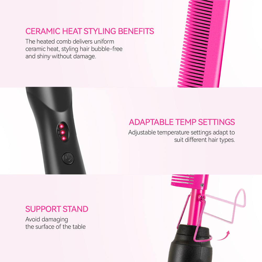 LEEONS hot comb automatic shut-off for safer styling