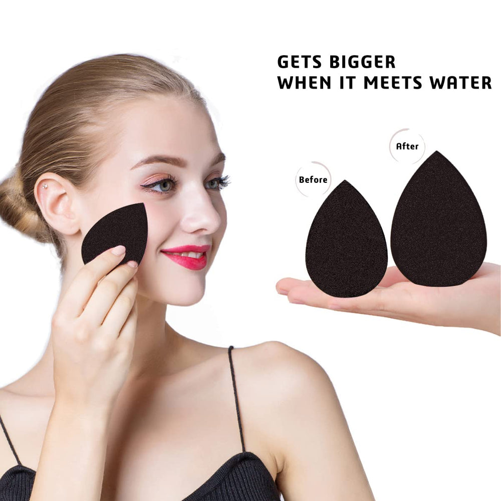 Leeshine teardrop blending sponge close-up highlights soft texture for easy blending.