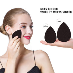 Leeshine teardrop blending sponge close-up highlights soft texture for easy blending.
