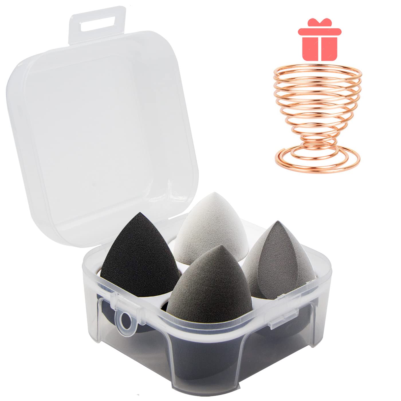 Leeshine makeup sponge set with egg case demonstrates travel-ready storage and organization.