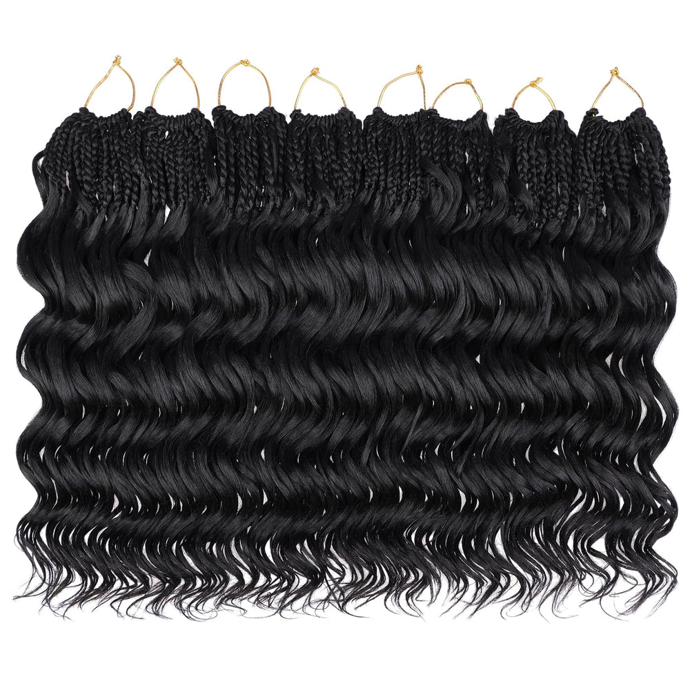 Leeven ocean wave crochet braids box packaging highlighting eight-pack kit.