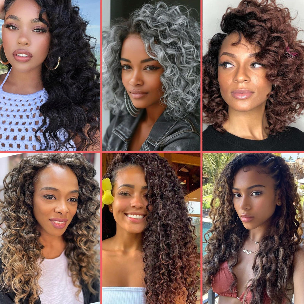 Leeven ocean wave crochet braids color swatch displaying vibrant shade options.
