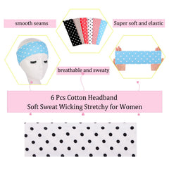 Leeven Polka Dot Headband fabric texture highlights soft breathable elastic material.