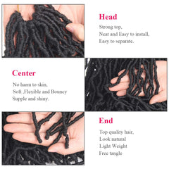 Leeven Goddess Locs 1B natural black close-up reveals color and texture for versatile styling.
