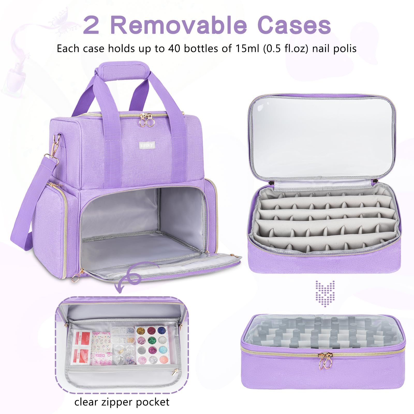 LEFOR·Z 80-slots case stores 15ml bottles securely