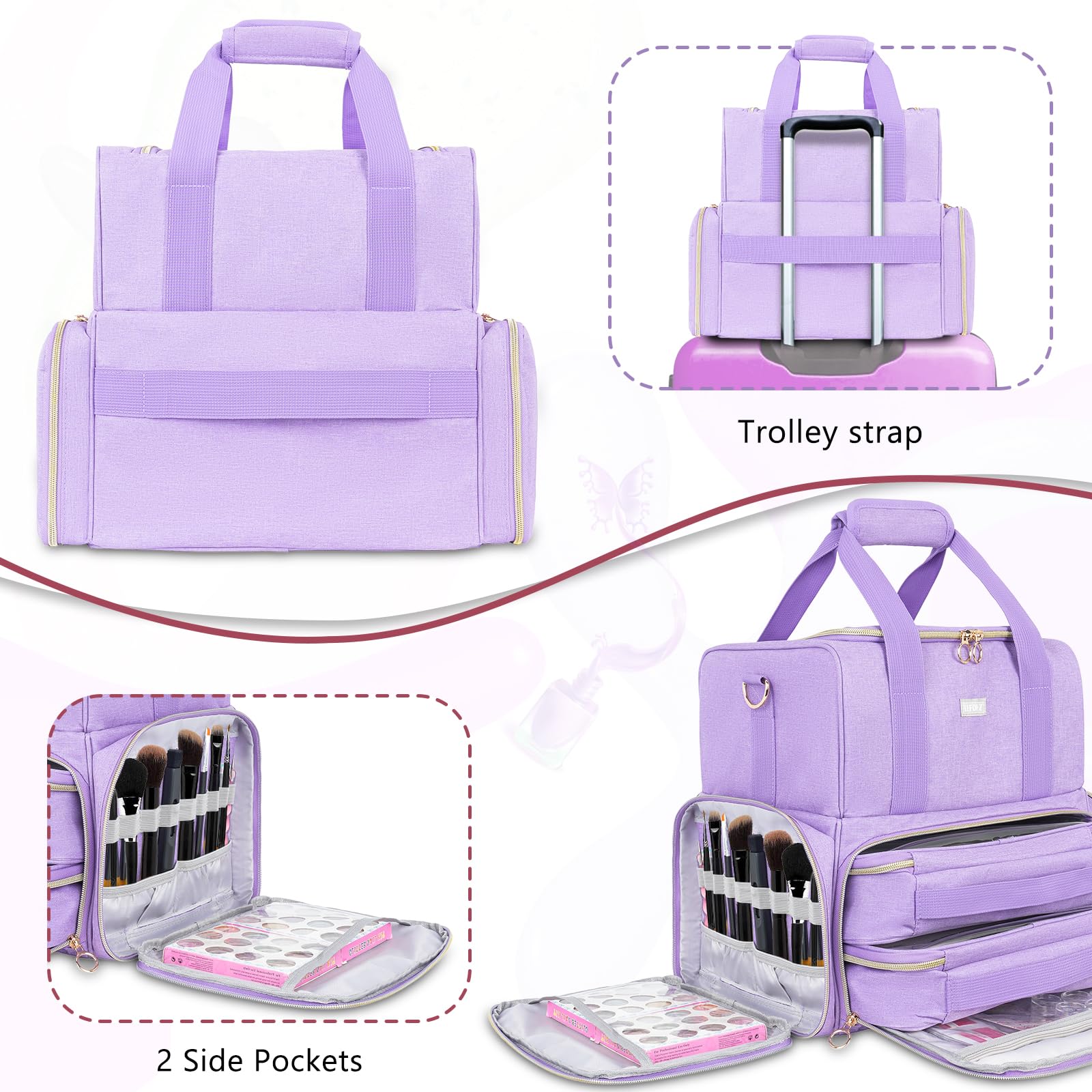 LEFOR·Z soft inner-lining protects bottles and manicure tools