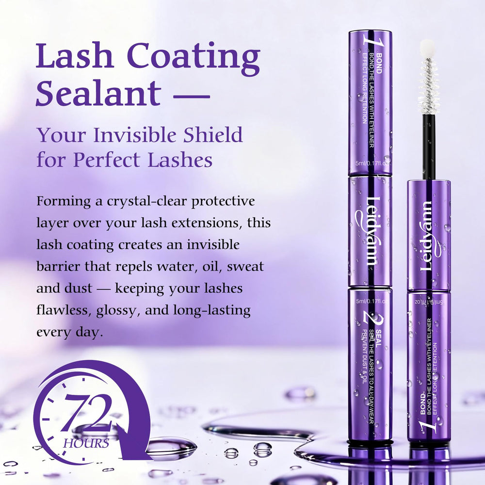 Leidyann Lash Cluster Glue 72-hour waterproof hold during workouts and daily activities.