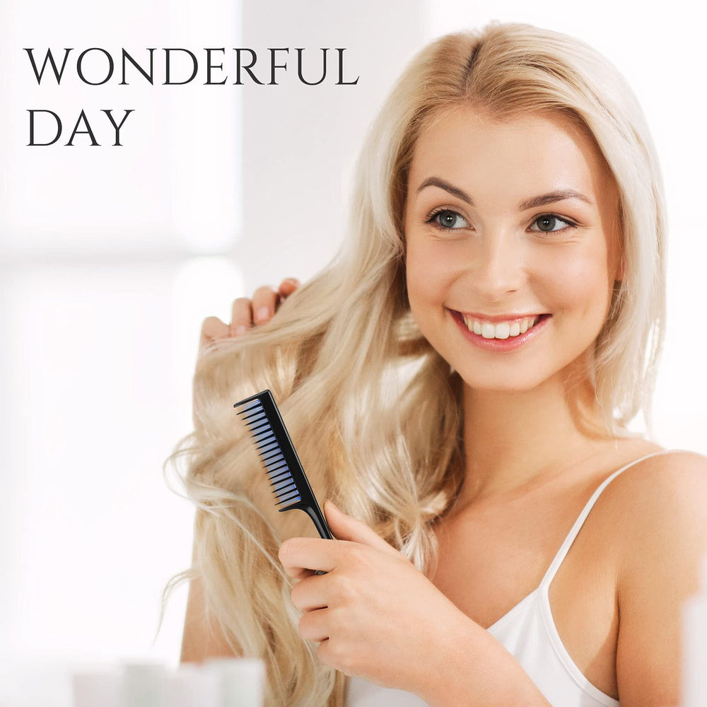 Leinuosen triple teasing comb in blue boosts height for evening updos