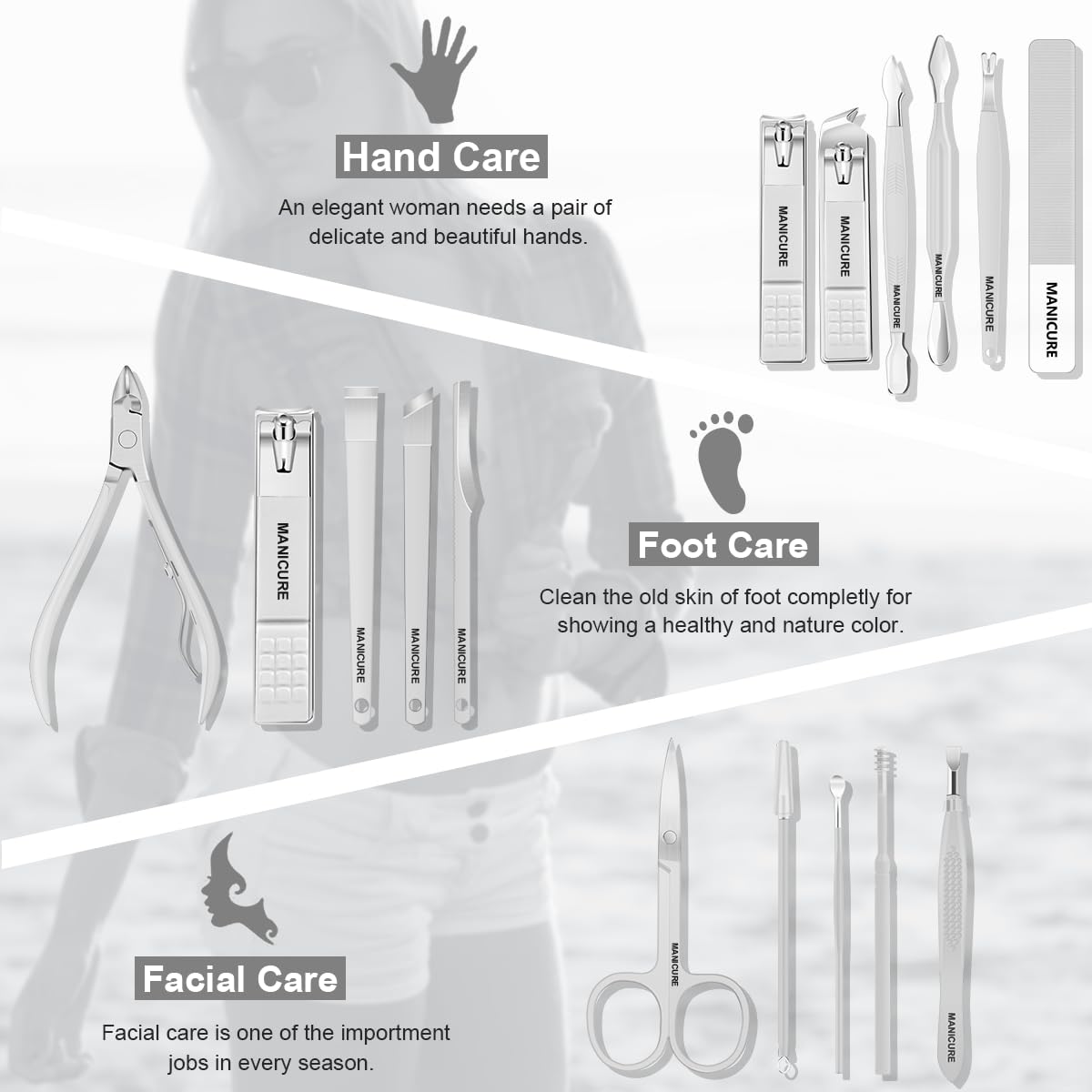 Leipple Manicure Set leather case closeup shows elegant odor-free protection and organized storage