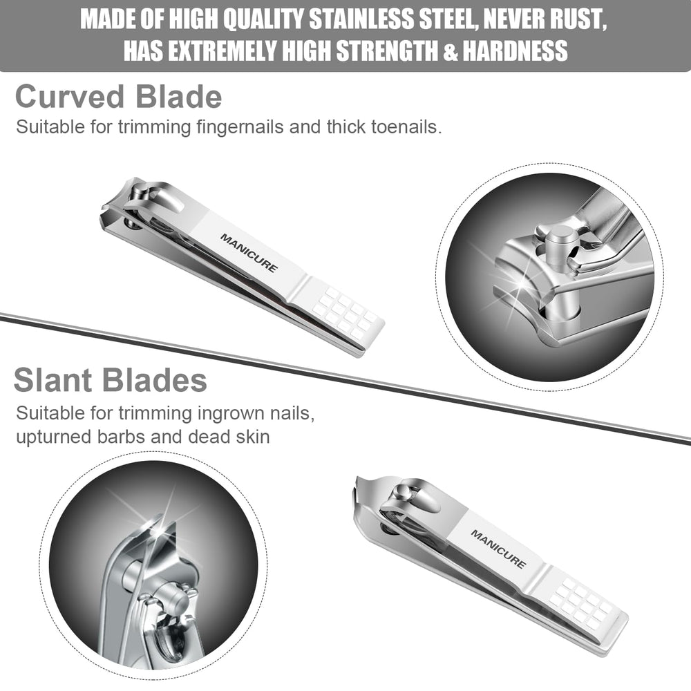 Leipple Manicure Set tool array highlights 16 pieces for hand, foot, and facial care