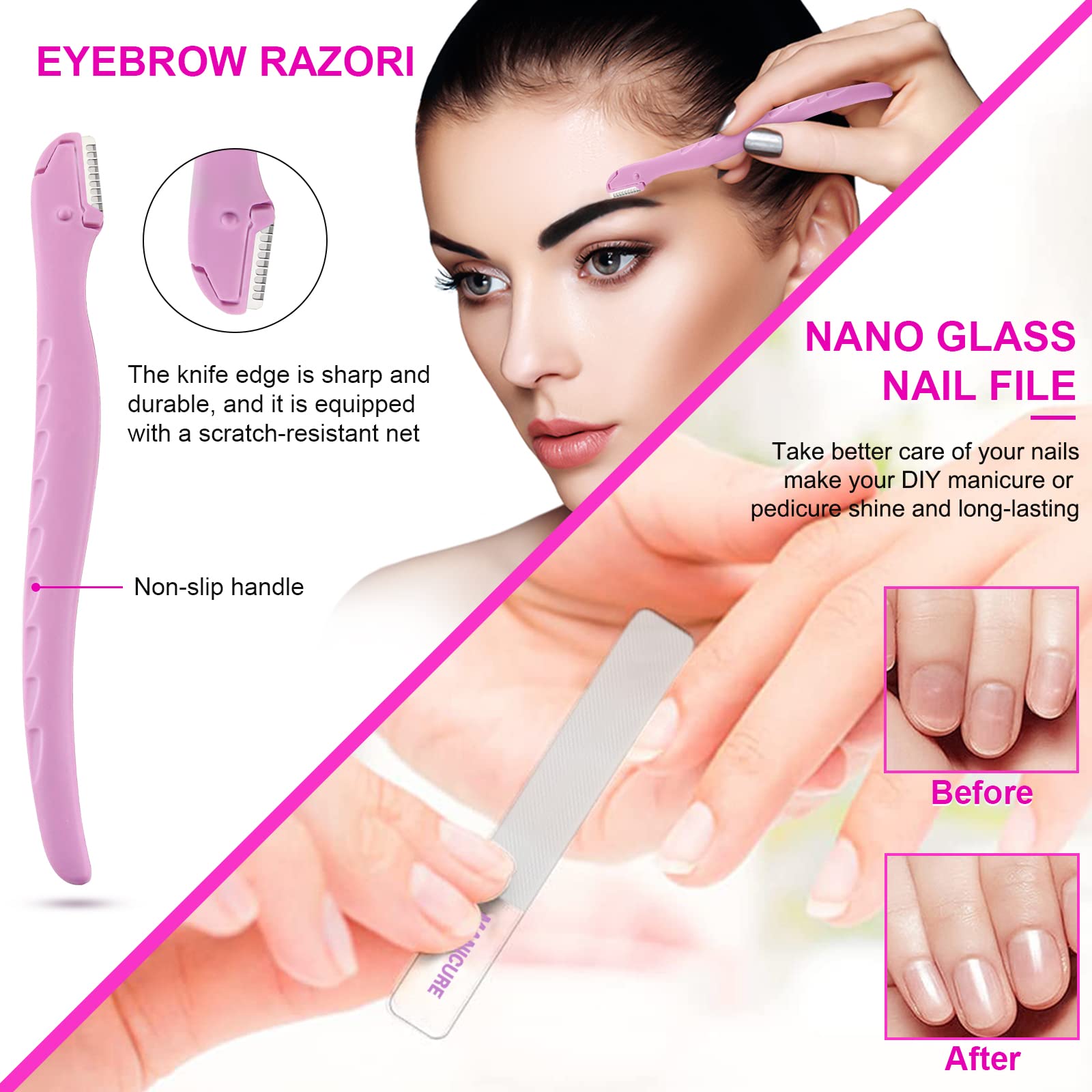 Leipple tools with curved blades for smooth nail edges and snag-free trimming.