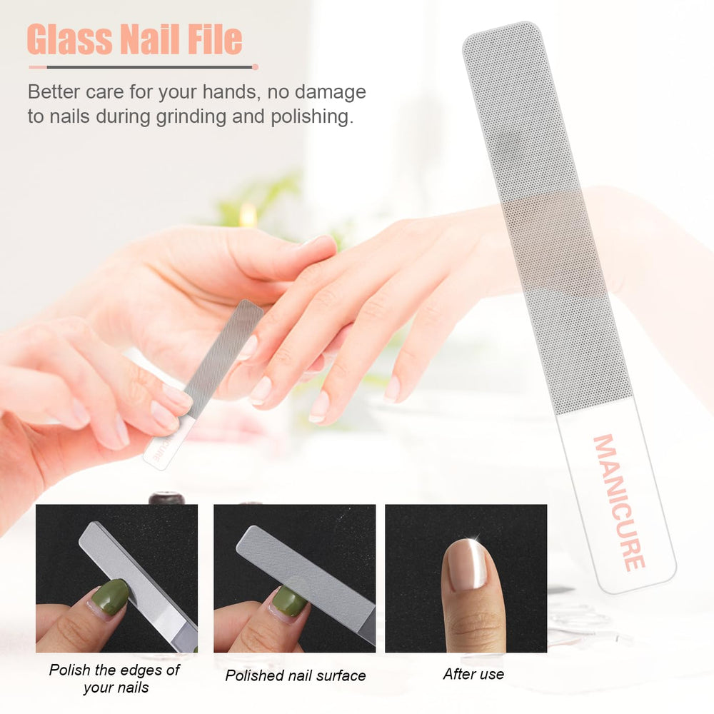 Leipple stainless steel tweezers and file highlight durable, rust-resistant construction.