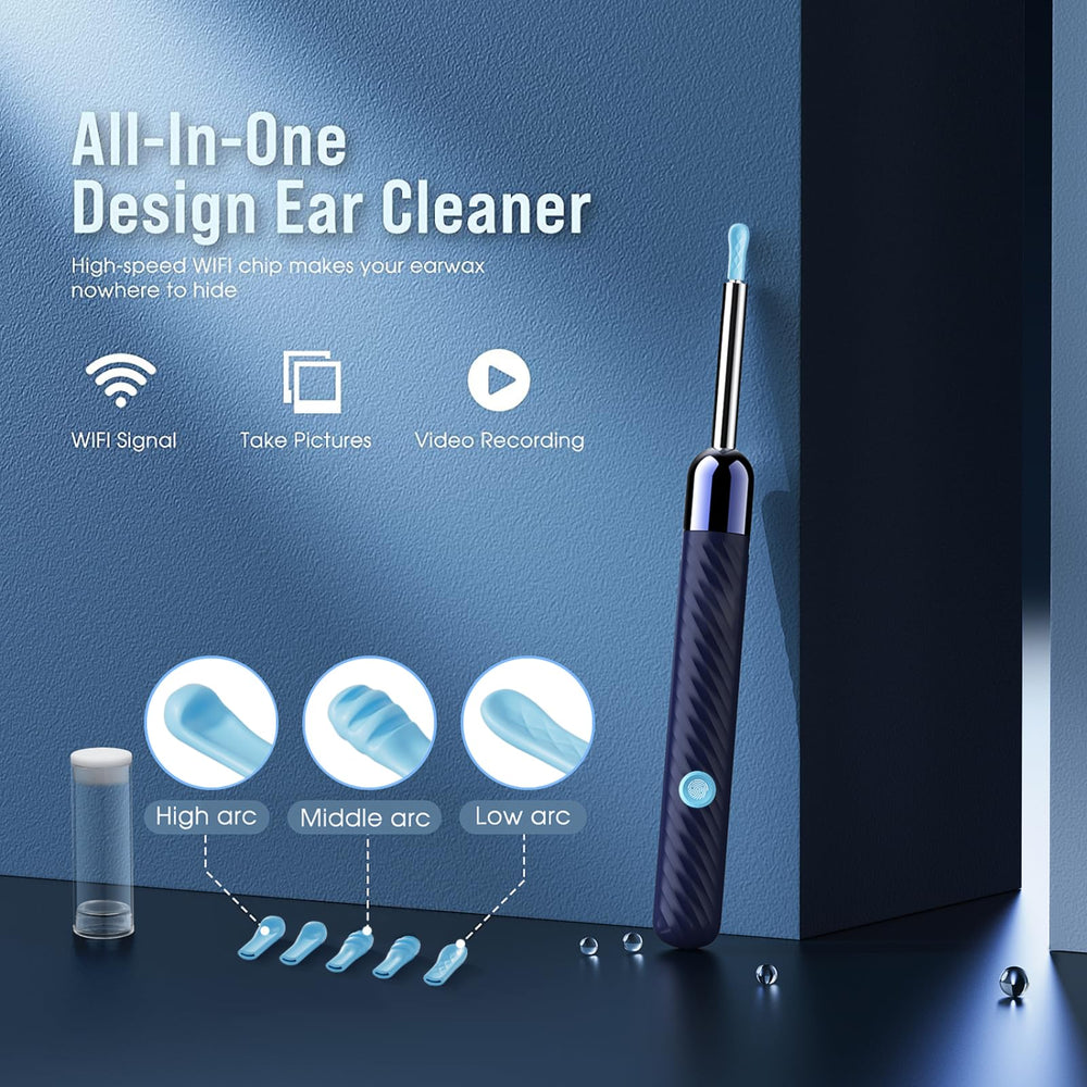 LEIPUT close-up of silicone-covered ear scoop tip protecting ear canal during cleaning