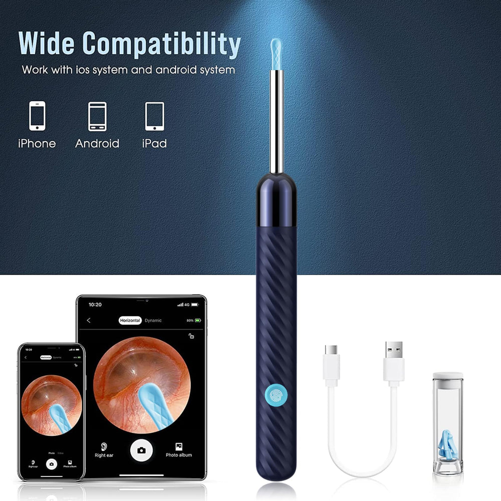 LEIPUT ear camera connected to smartphone showing live feed and easier wax removal