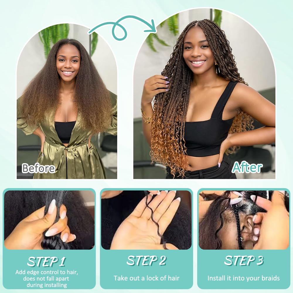 LEISWISS deep wave braiding hair ombre look for versatile boho styles.